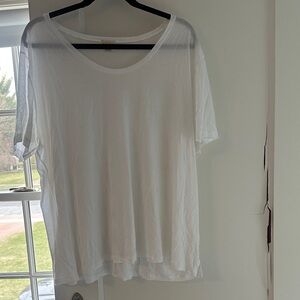 Hanro XL white scoop neck short sleeve tshirt Tencel nwot $115